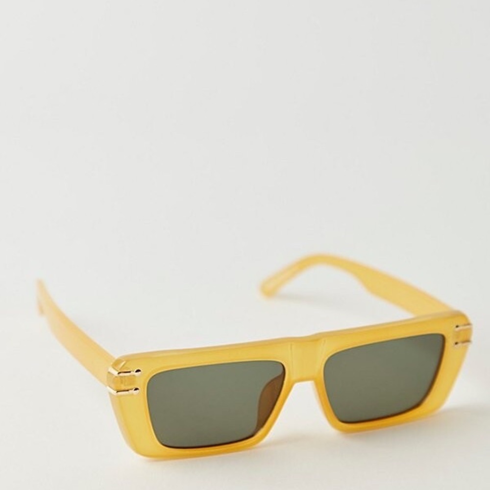 Free People Head Hunk Aviator Yellow Sunglasses - Picture 2 of 5